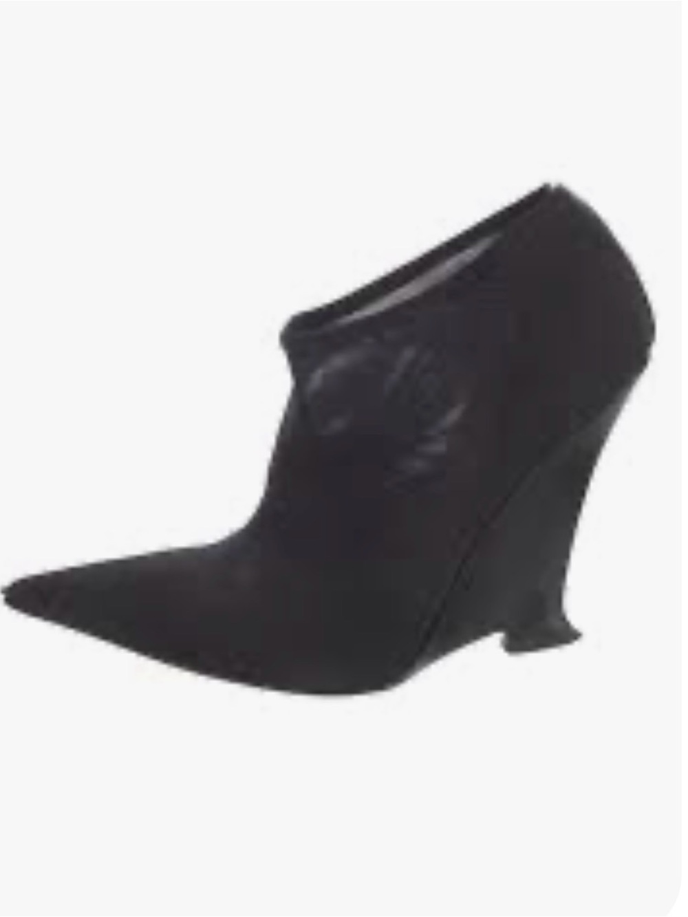 Yves Saint Laurent Mesh stiletto wedge booties black sz 37.5 7.5